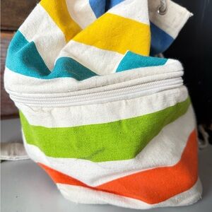 Colorful Striped Canvas backpack cooler Pottery Barn
